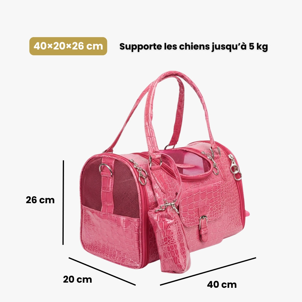Sac à Main de Transport pour Petit Chien Style Crocodile