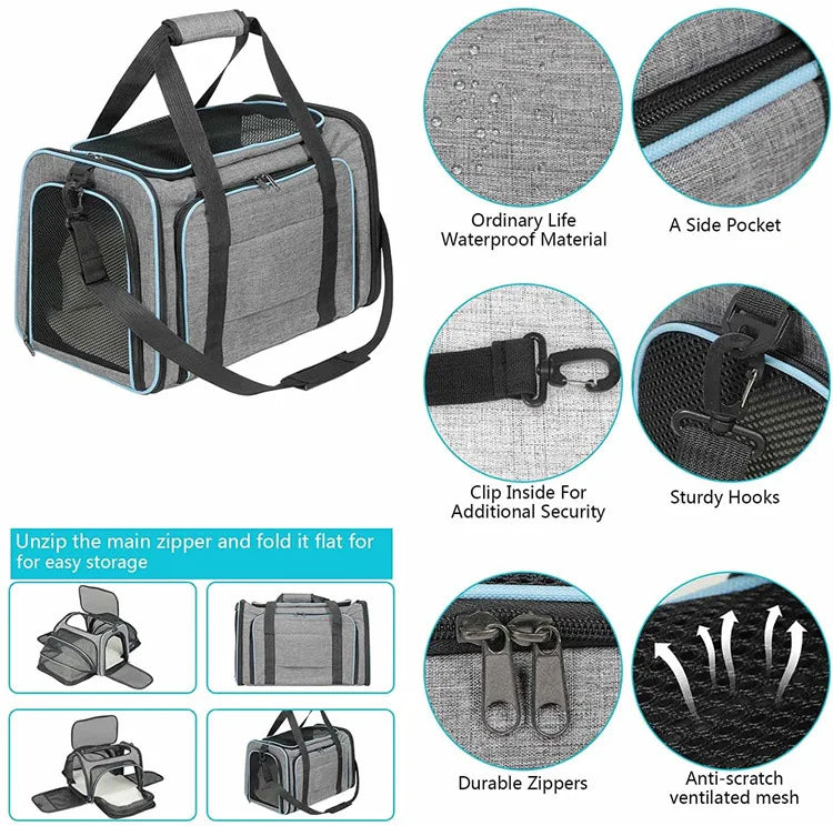 Sac de Transport pour Chien Convertible Lit Moustiquaire - Jusqu'à 7 kg