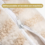 canape-orthopedique-pour-chien-rayures-closeup-dehoussable