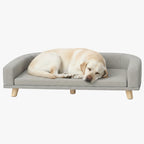 canape-pour-chien-gris-face