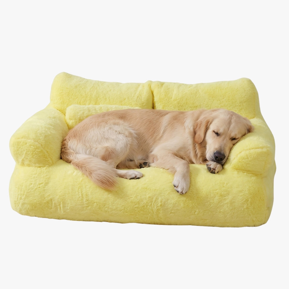 canape-pour-chien-moelleux-et-doux-jaune