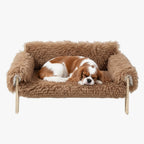 canape-pour-petit-chien-marron-fourrure-face