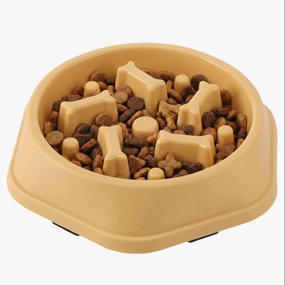 gamelle-anti-glouton-pour-chien-motif-os-jaune