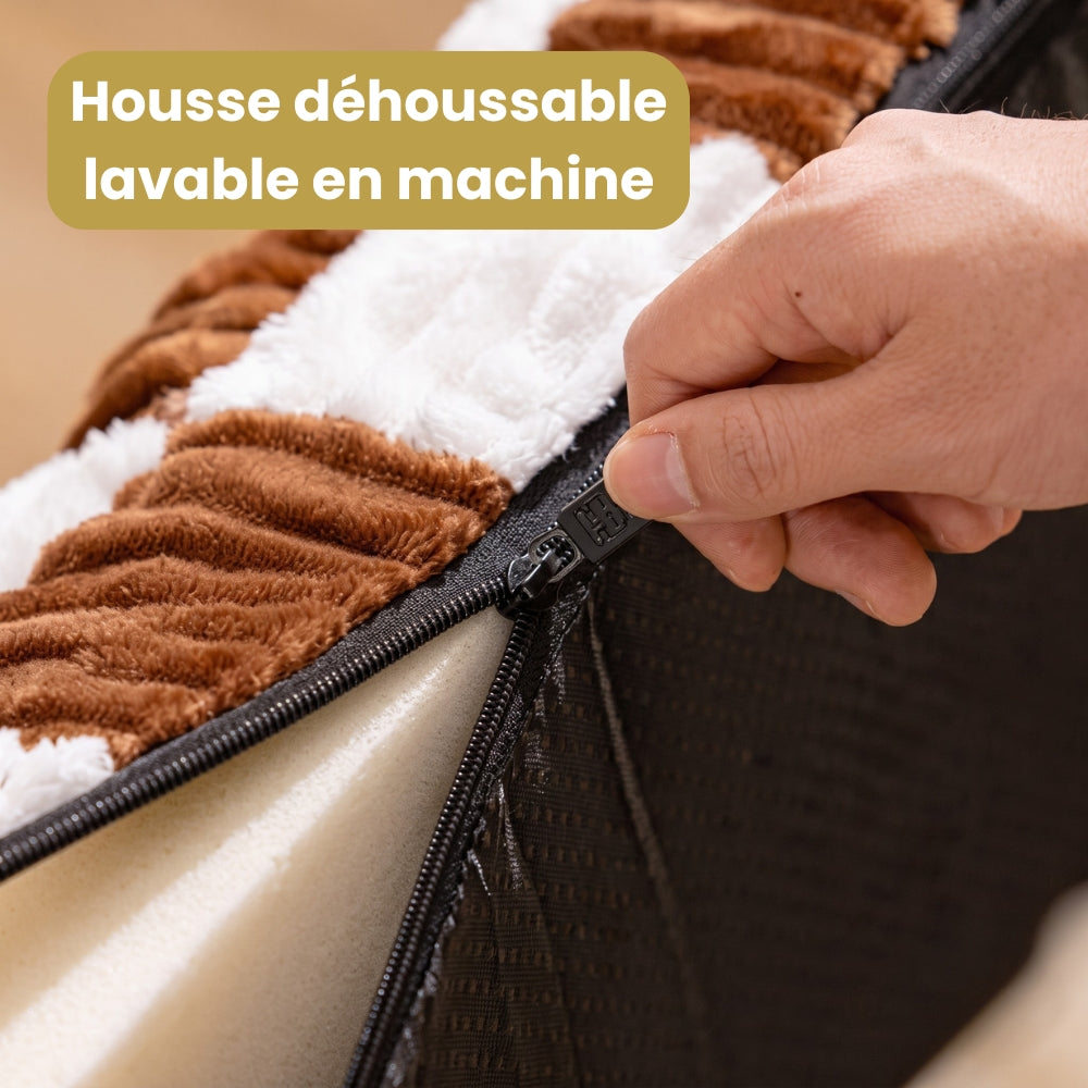 matelas-orthopedique-pour-chien-carreaux-avec-coussin-closeup-housse