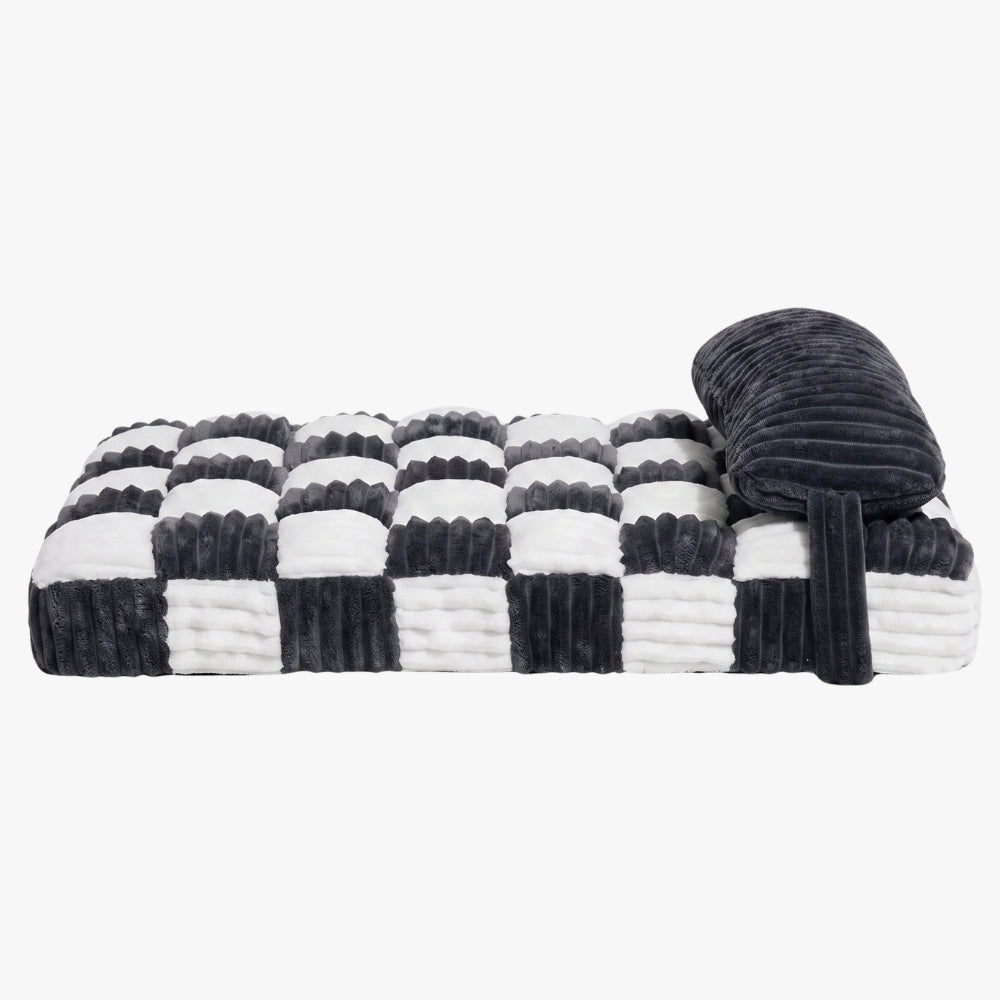 matelas-orthopedique-pour-chien-carreaux-avec-coussin-noir-packshot-side