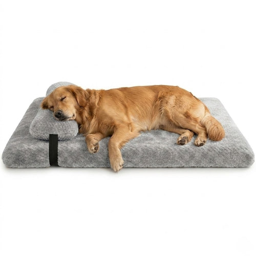 matelas-pour-chien-orthopedique-doux-avec-coussin-gris-clair