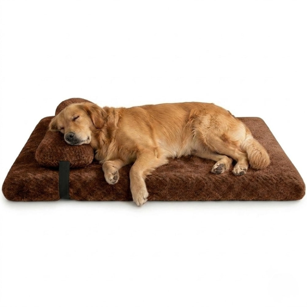 matelas-pour-chien-orthopedique-doux-avec-coussin-marron-fonce
