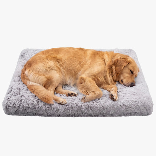 matelas-pour-chien-orthopedique-en-fourrure-gris-clair