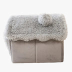 niche-en-fourrure-pour-chien-grise-cote