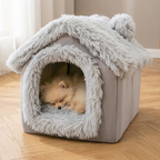 niche-en-fourrure-pour-chien-grise-salon