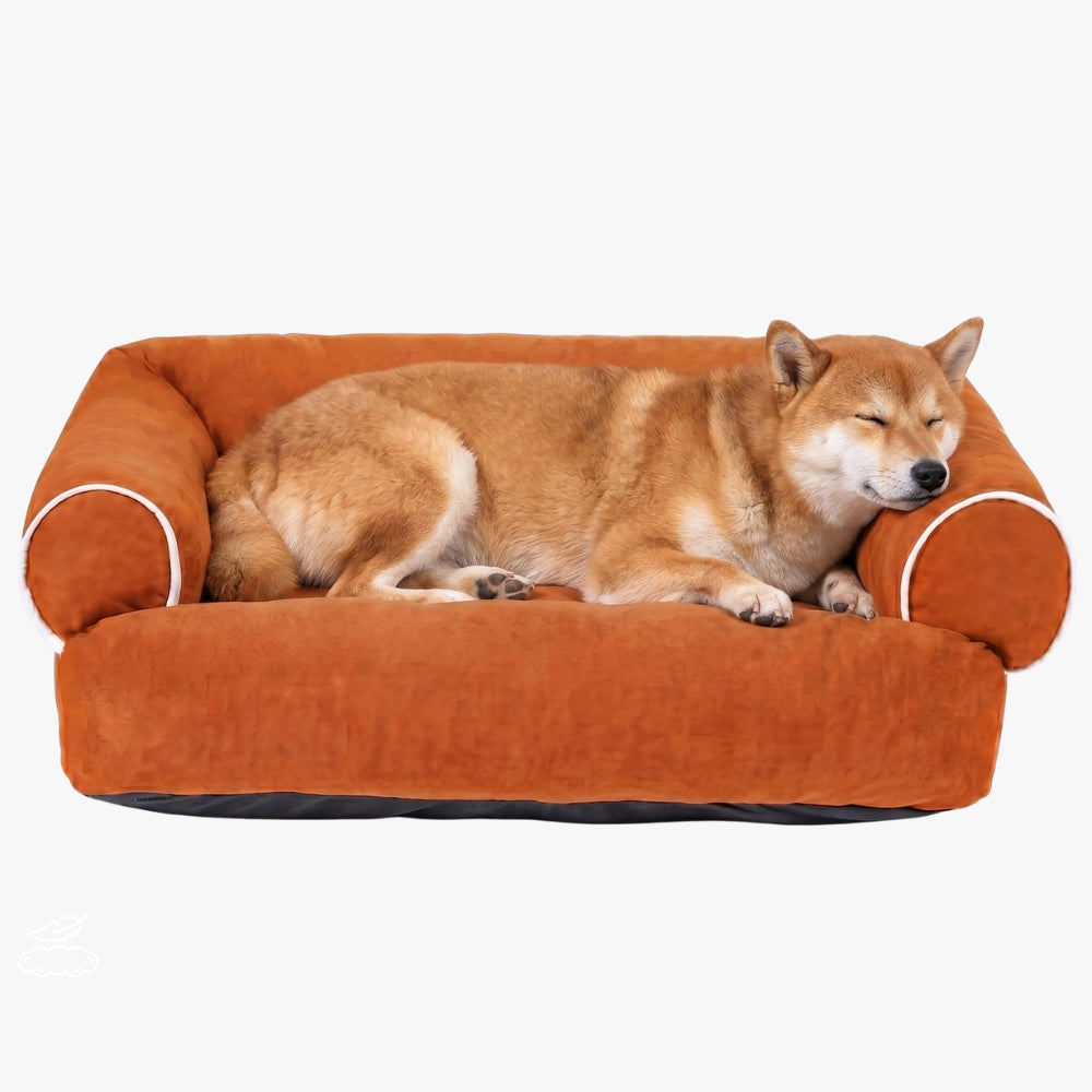 panier-canape-pour-chien-moelleux-en-coton-orange