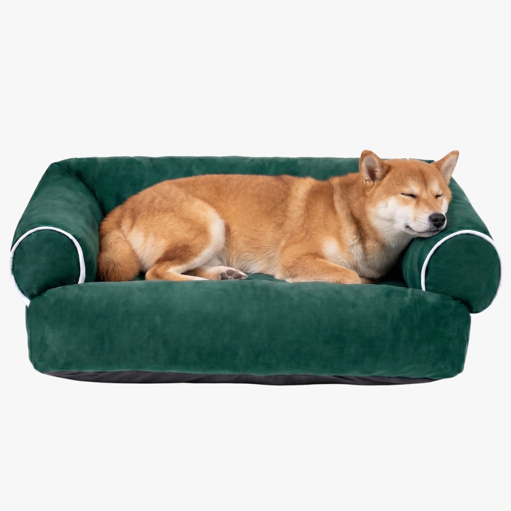 panier-canape-pour-chien-moelleux-en-coton-vert