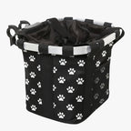 panier-de-velo-pour-chien-noir-motif-pattes-cote