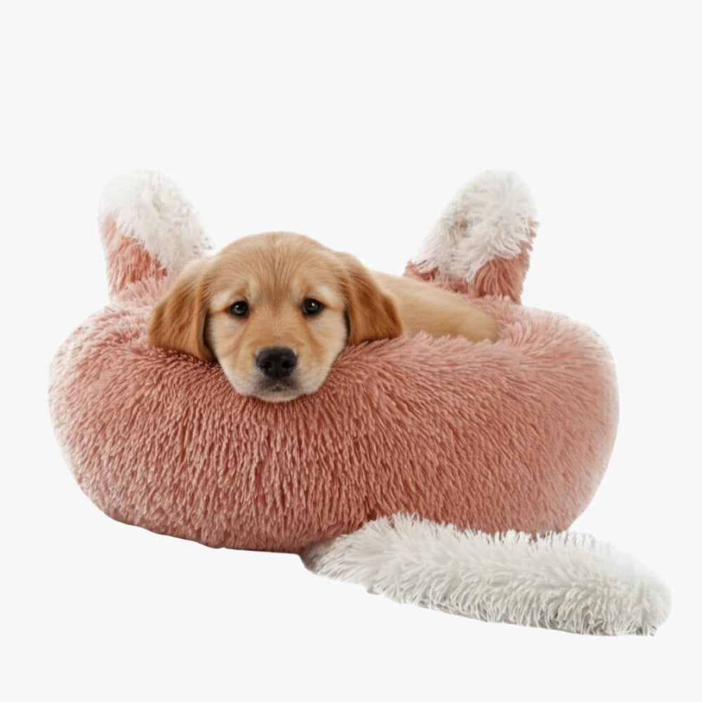 panier-donut-pour-chien-original-corail-avec-chien