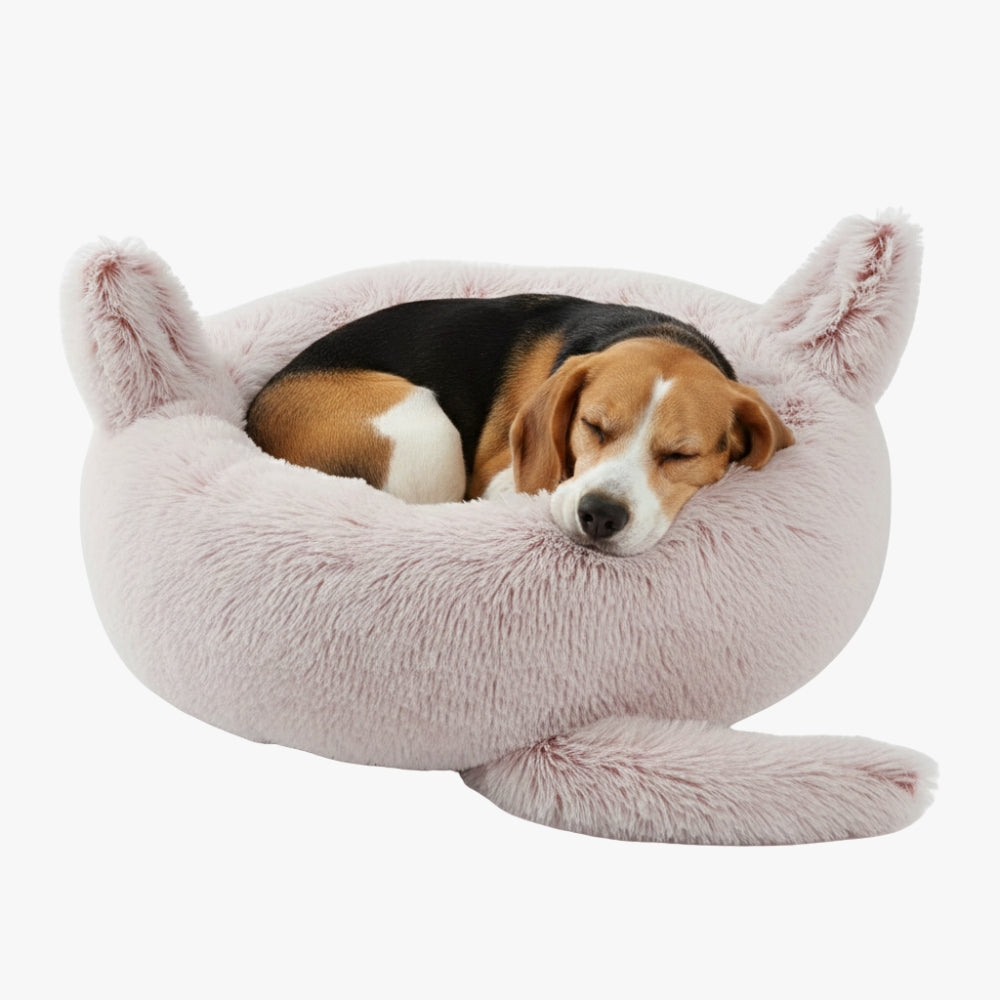 panier-donut-pour-chien-original-rose-poudre-avec-chien