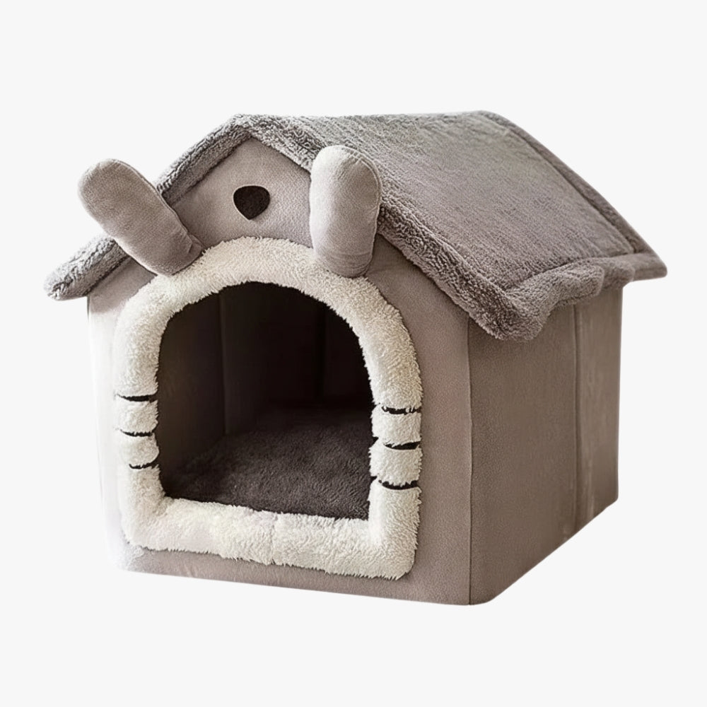 panier-niche-pour-petit-chien-gris