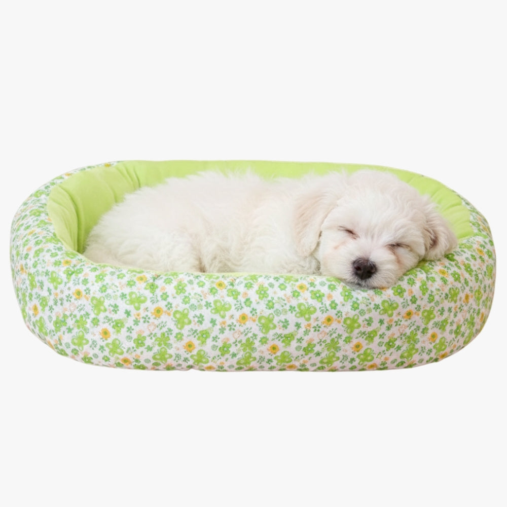 panier-pour-chien-a-fleurs-vert