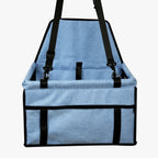 panier-pour-chien-bleu-pour-voiture-face