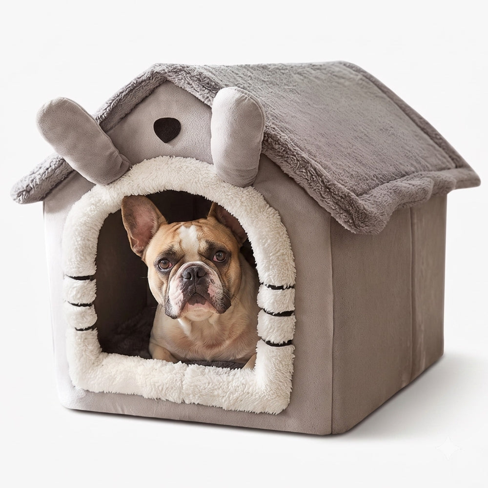 panier-pour-chien-couvert-maison-grise