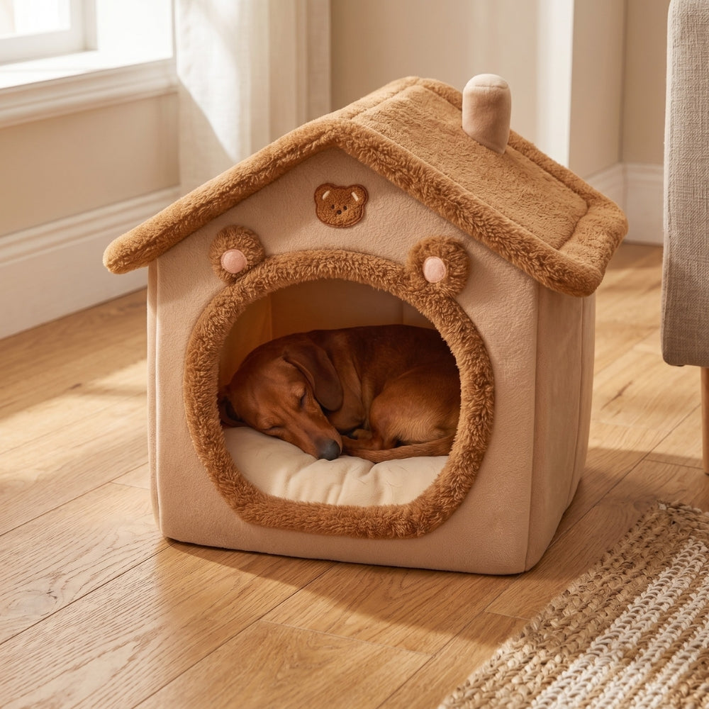 panier-pour-chien-couvert-maison-marron-teckel