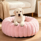 panier-pour-chien-donut-cotele-rose-situation