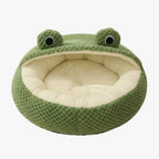 panier-pour-chien-grenouille-en-velours-vide