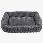 panier-pour-chien-moelleux-rectangulaire-cotele-gris-face