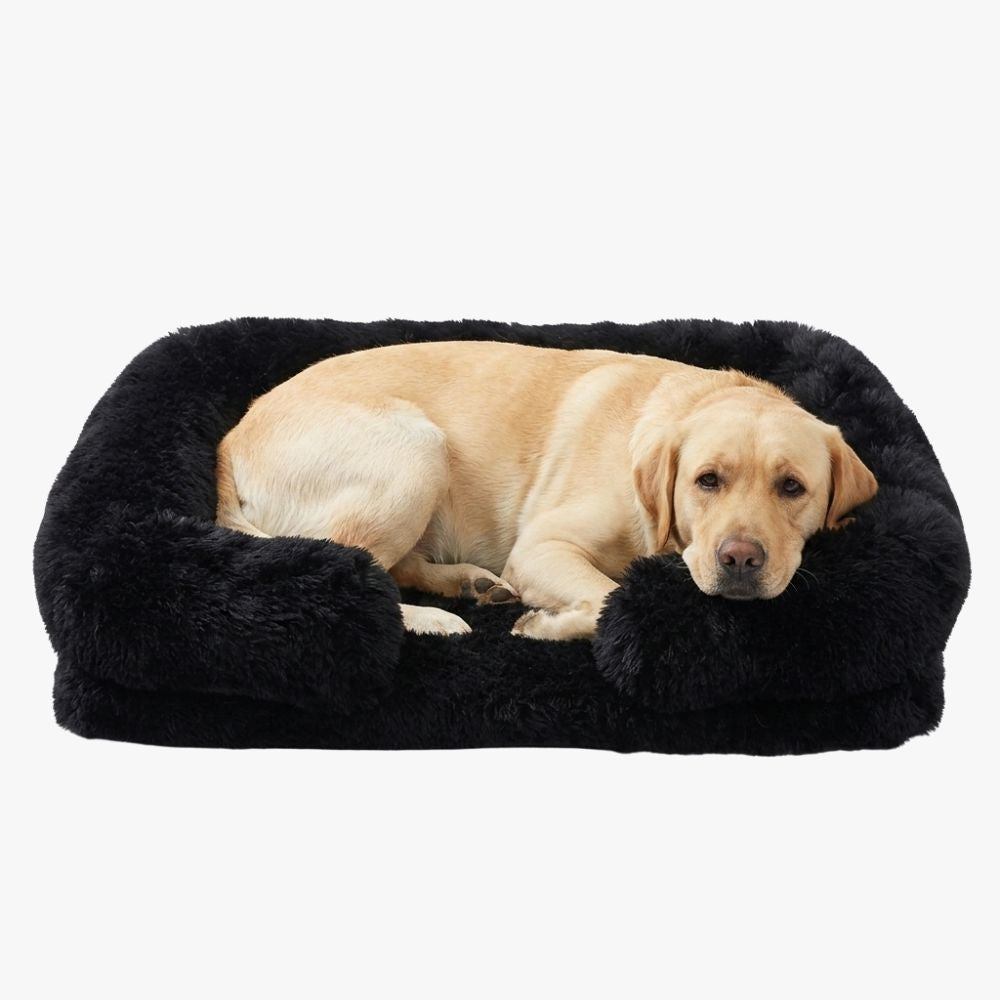 panier-pour-chien-orthopedique-a-fourrure-beige-clairpanier-pour-chien-orthopedique-a-fourrure-noir