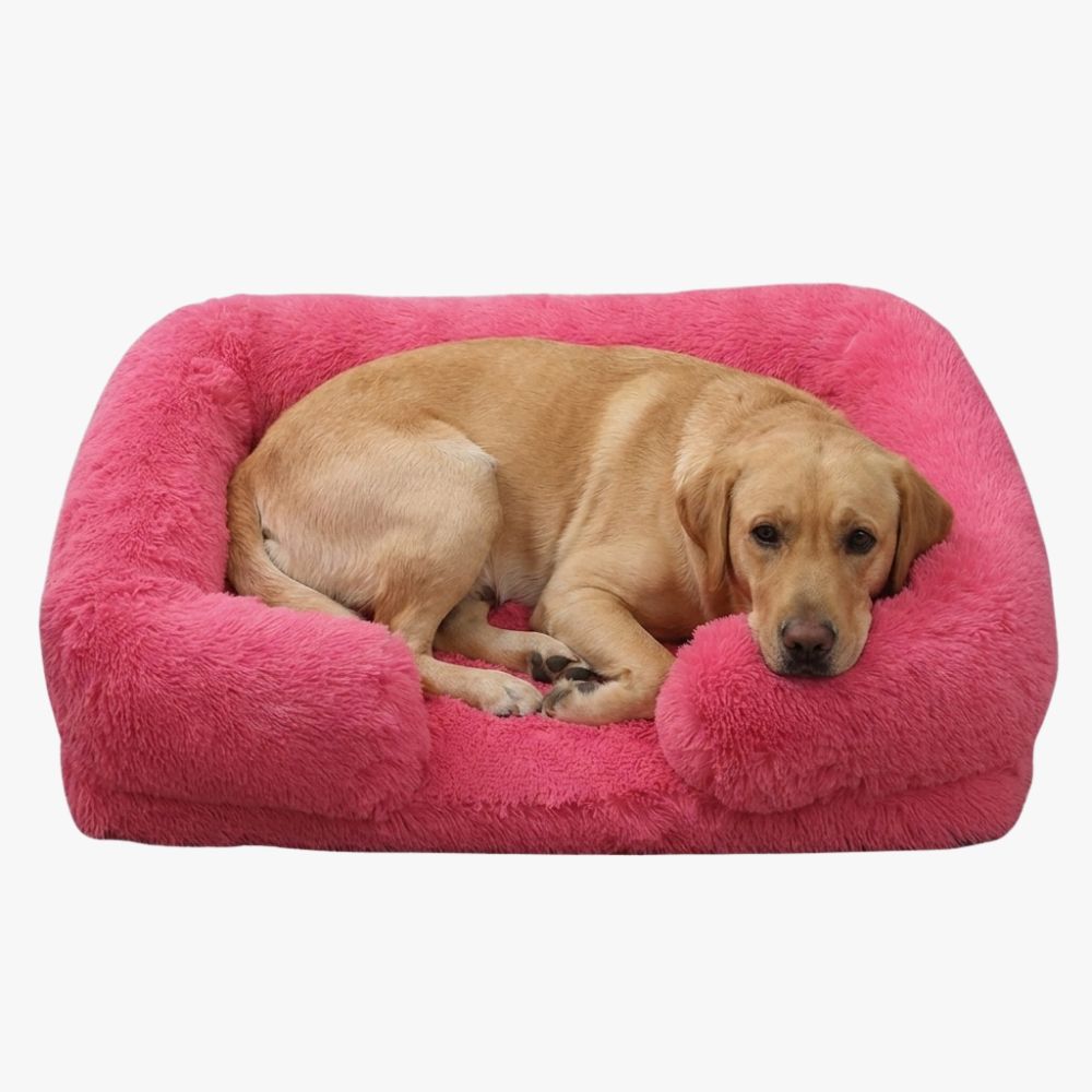 panier-pour-chien-orthopedique-a-fourrure-beige-clairpanier-pour-chien-orthopedique-fourrure-fuschia