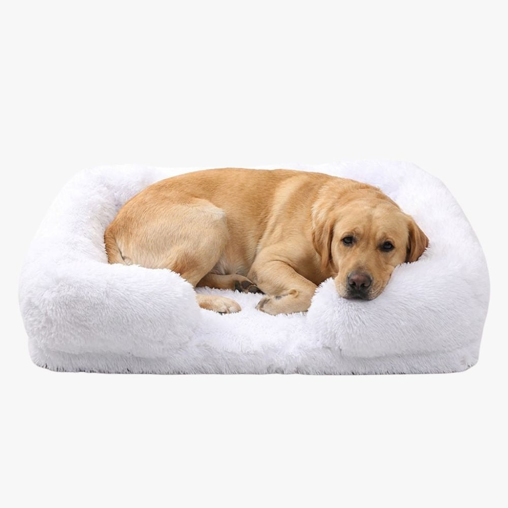 panier-pour-chien-orthopedique-a-fourrure-blanc