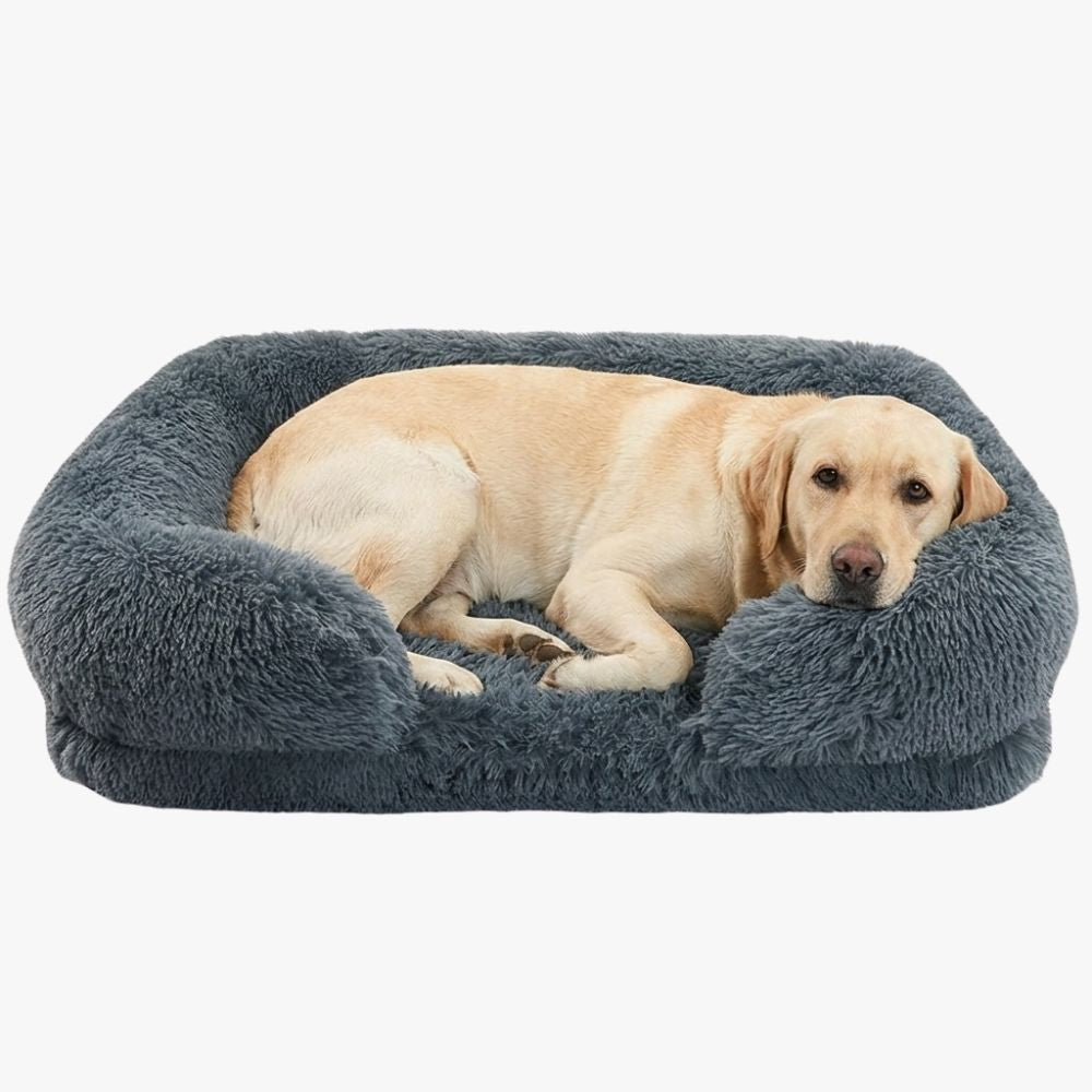 panier-pour-chien-orthopedique-a-fourrure-gris