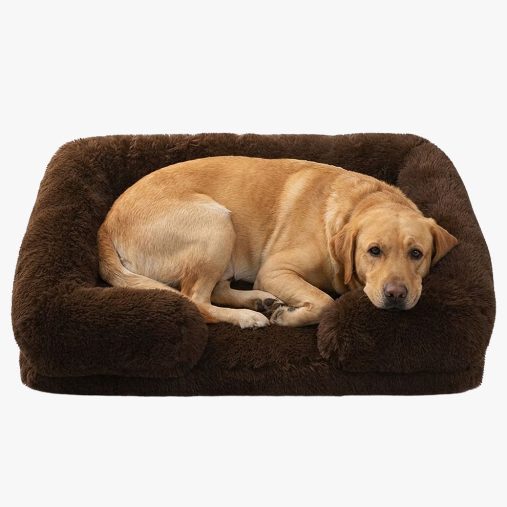 panier-pour-chien-orthopedique-a-fourrure-marron-fonce