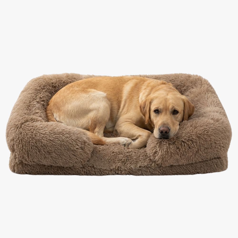 panier-pour-chien-orthopedique-a-fourrure-marron