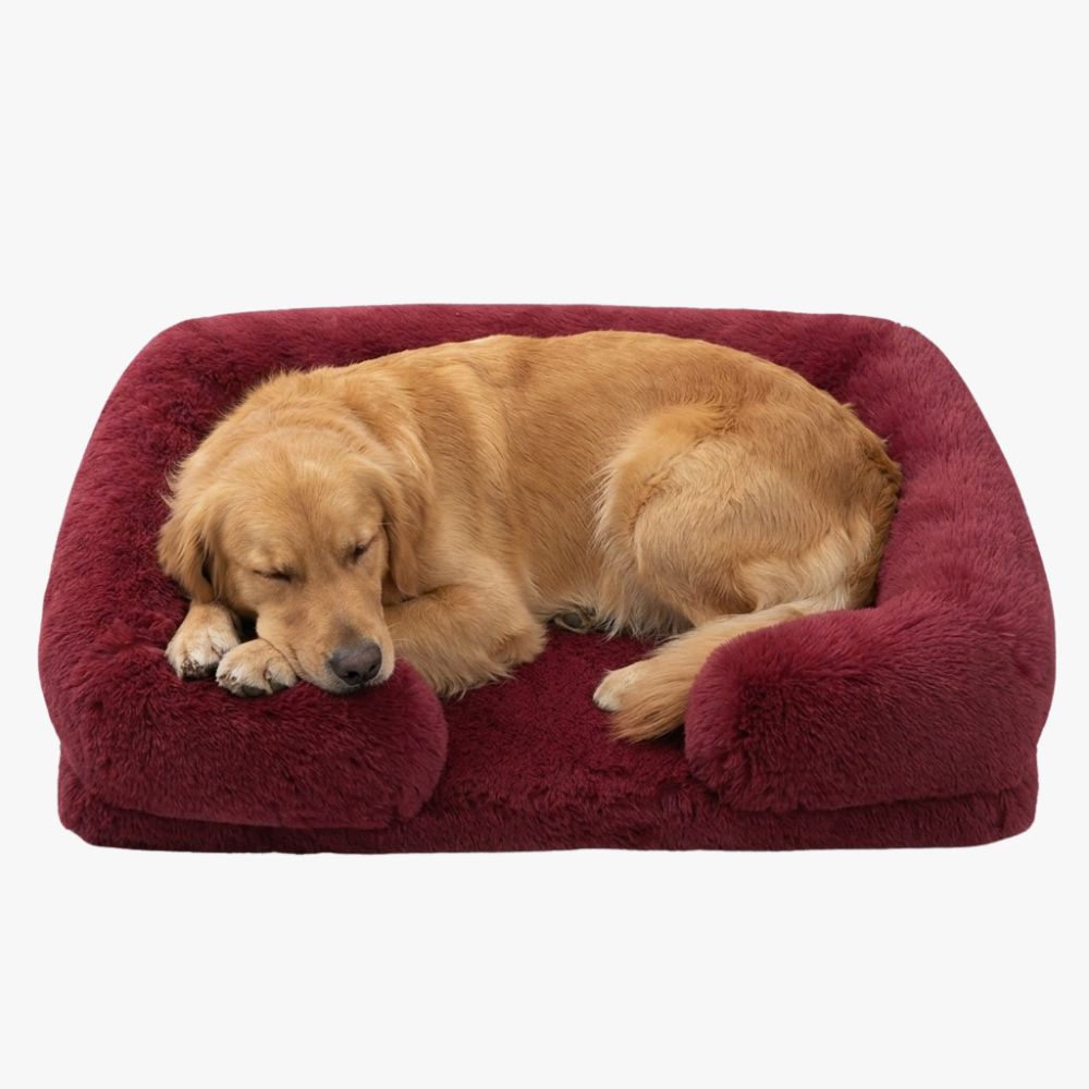 panier-pour-chien-orthopedique-a-fourrure-rouge-bourgogne