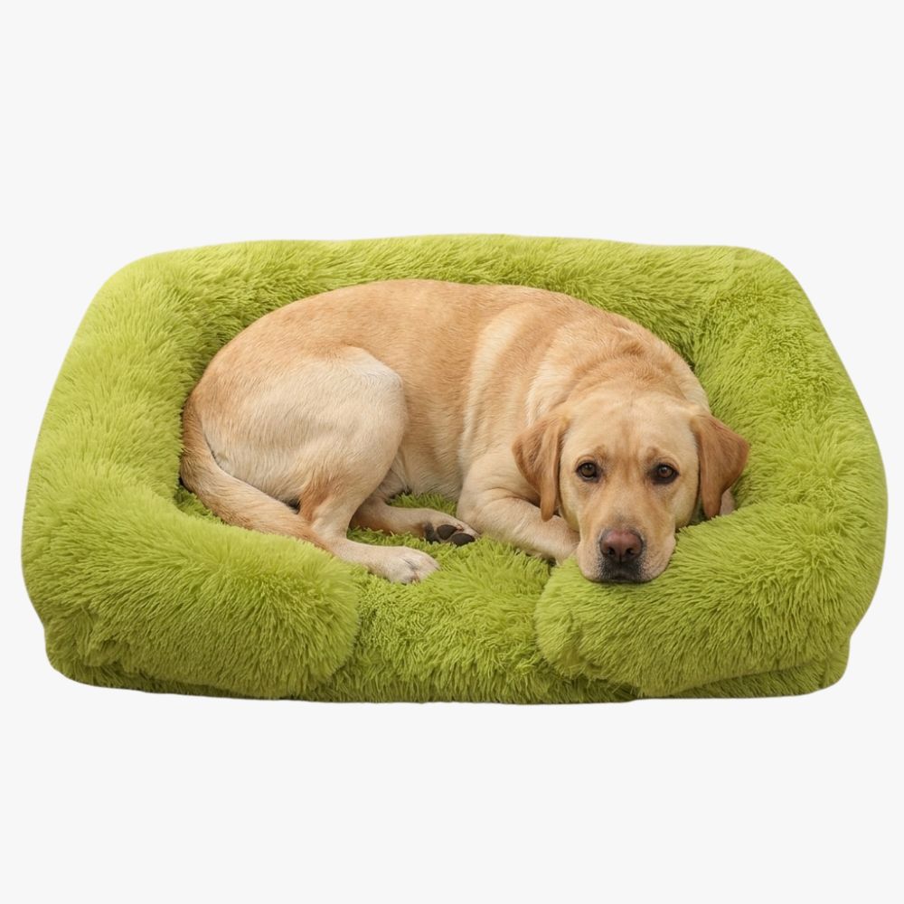 panier-pour-chien-orthopedique-a-fourrure-vert-pomme