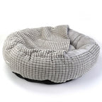 panier-pour-chien-orthopedique-anti-stress-semi-ferme-couverture-integree-gris-cote