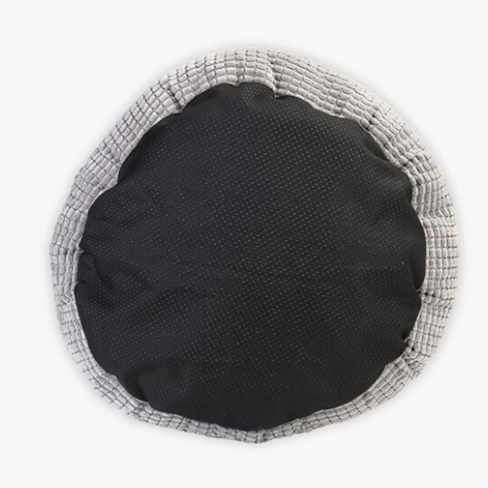 panier-pour-chien-orthopedique-anti-stress-semi-ferme-couverture-integree-gris-dessous