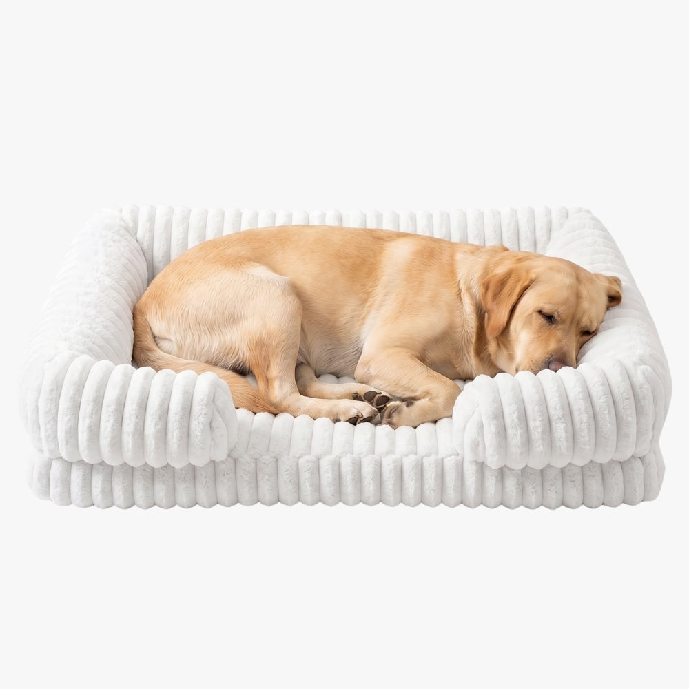panier-pour-chien-orthopedique-rectangulaire-cotele-blanc