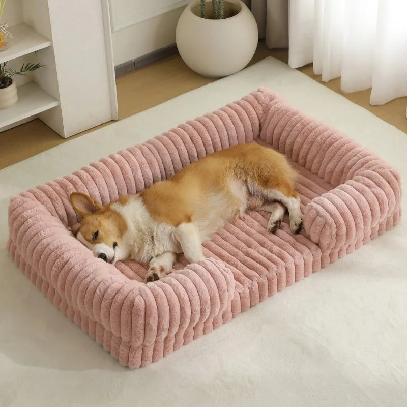 panier-pour-chien-orthopedique-rectangulaire-cotele-rose-situation