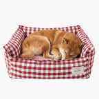 panier-pour-chien-rectangulaire-carreaux-rouge