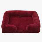 panier-pour-chien-rectangulaire-doux-rouge-bourgogne-vide