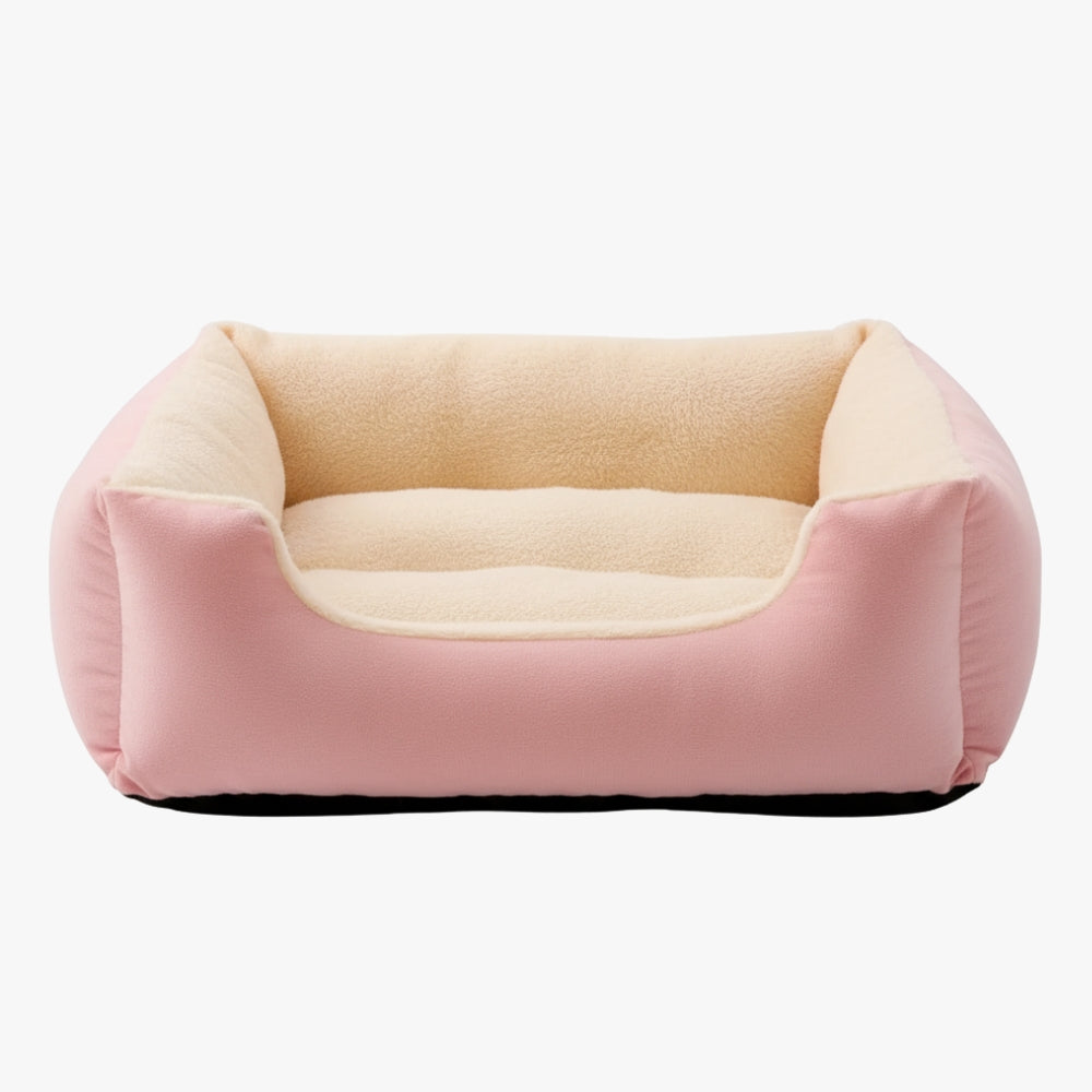 panier-pour-chien-rectangulaire-rose-a-rebords-vide