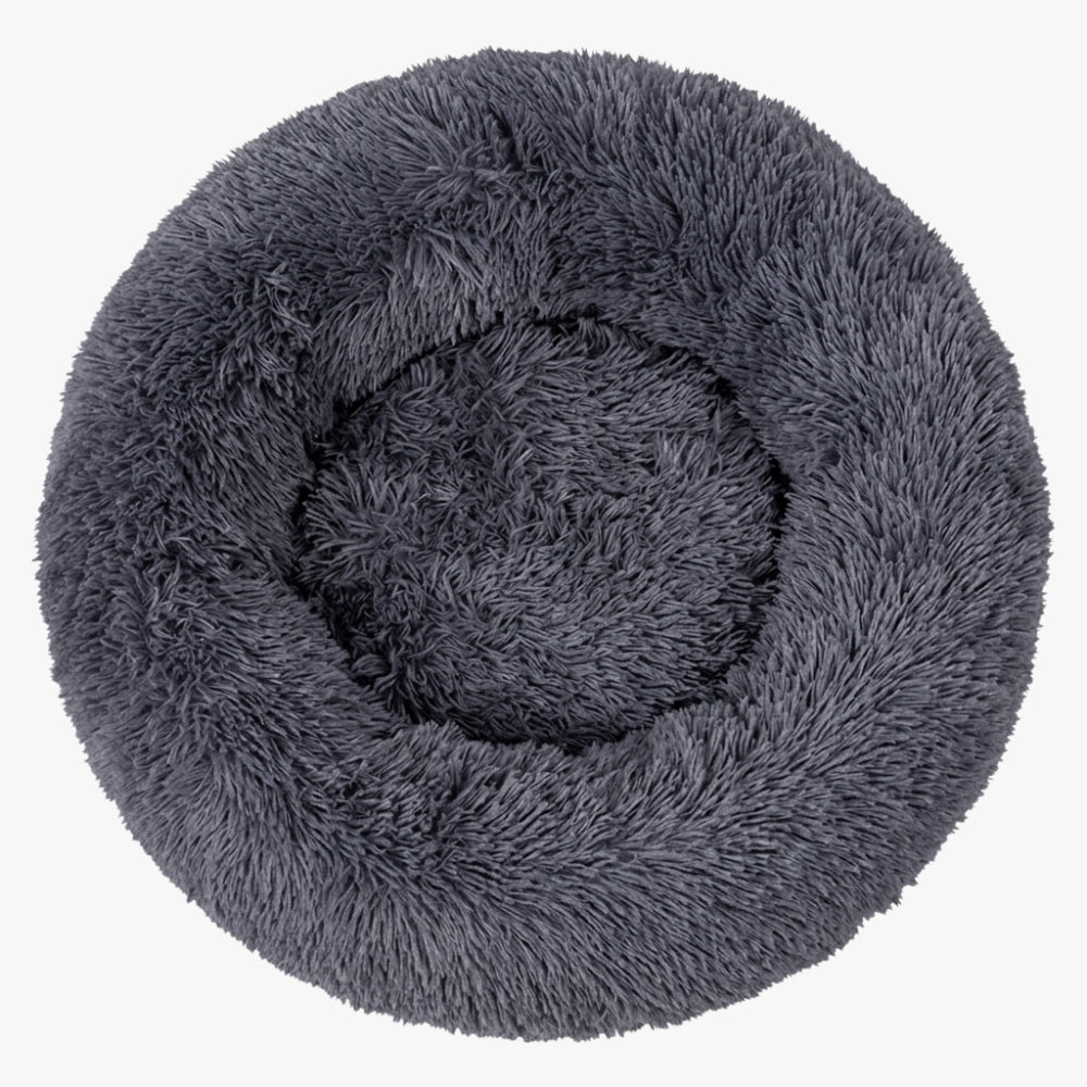 panier-pour-chien-rond-moelleux-en-fourrure-gris-fonce-dessus