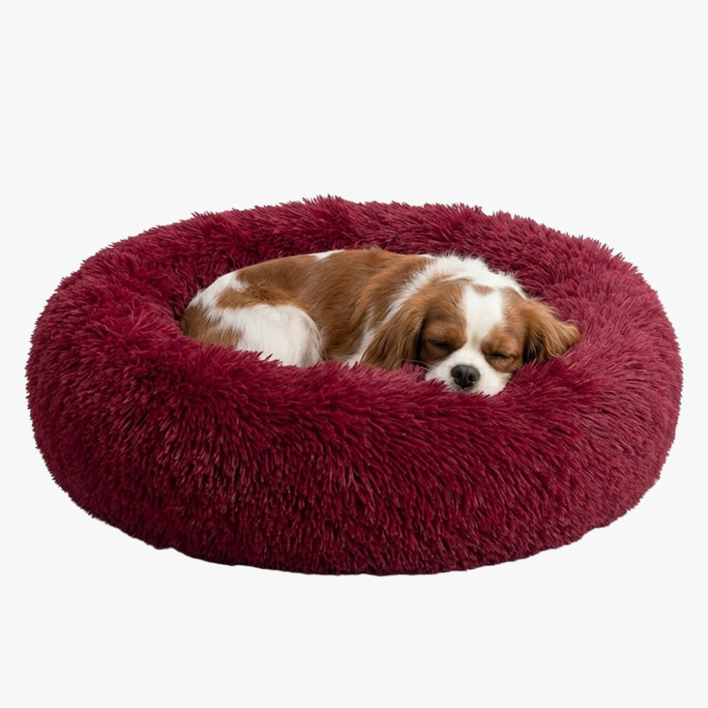 panier-pour-chien-rond-moelleux-en-fourrure-rouge
