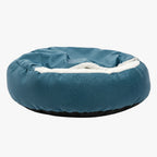 panier-pour-chien-rond-orthopedique-semi-ferme-bleu-cote
