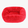 panier-pour-chien-rouge-moelleux-vide