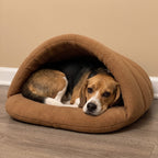 panier-pour-chien-semi-ferme-chausson-situation-marron
