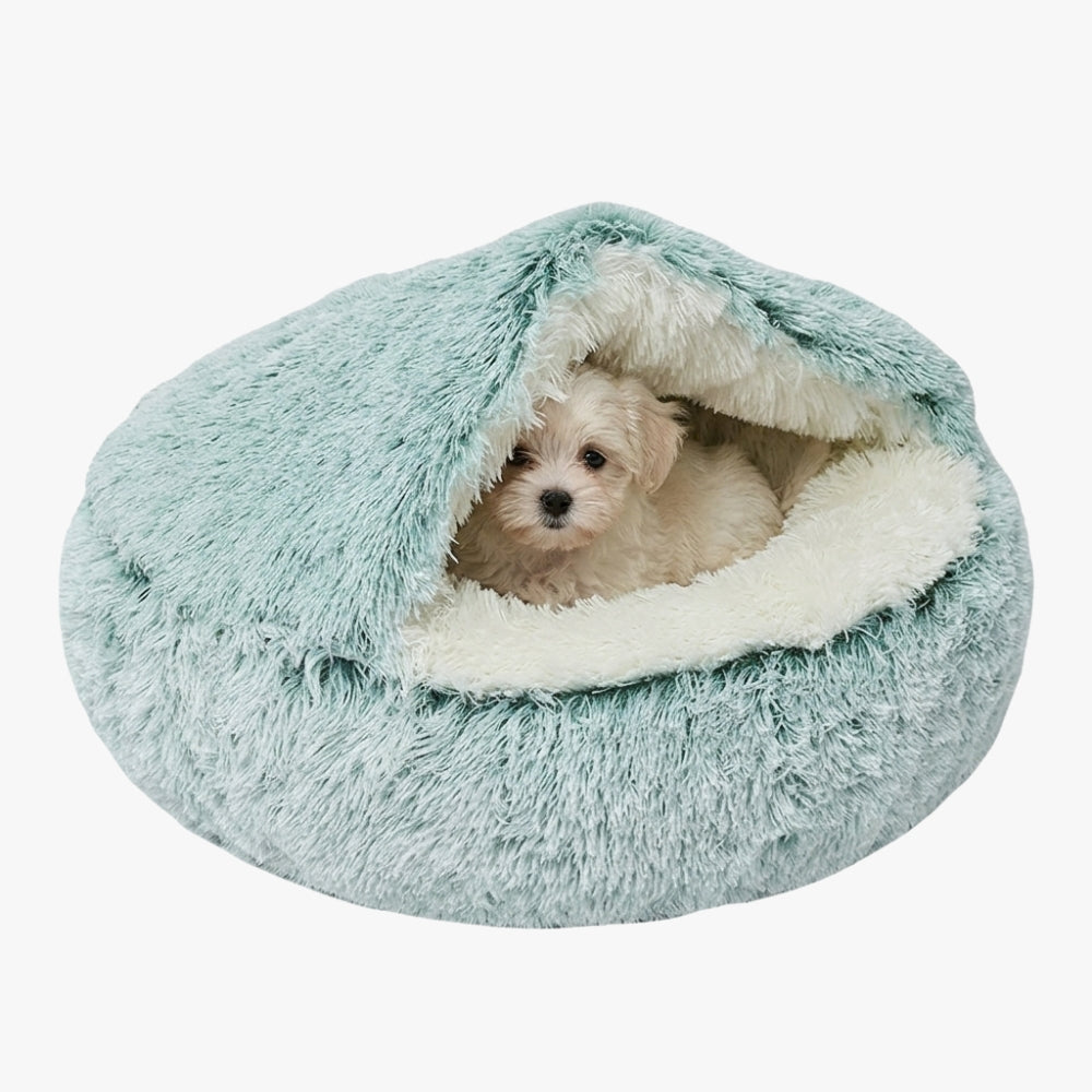panier-pour-chien-semi-ferme-en-fourrure-vert