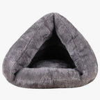 panier-pour-petit-chien-chausson-moelleux-gris-face