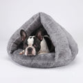 panier-pour-petit-chien-chausson-moelleux-gris